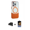 MARSİLYAN™- iPhone 15 Pro Kılıf Çekirdek Asil Özel Seri - Siyah Buffer Hayalet Cam Ekran Koruyucu + Raze Metal Kamera Lens - TMGI