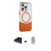 MARSİLYAN™- iPhone 15 Pro Kılıf Çekirdek Asil Özel Seri - Siyah Joko Magic 5D Cam + Gümüş Raze Metal Kamera Lens