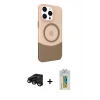MARSİLYAN™- iPhone 15 Pro Kılıf Çekirdek Asil Özel Seri - Siyah Polymer Nano Ekran Koruyucu + Raze Metal Kamera Lens - SH