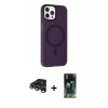 MARSİLYAN™- iPhone 15 Pro Kılıf Çekirdek Modern Prime - Şeffaf 360 Full Body Arka Koruyucu + Raze Metal Kamera Lens - GS