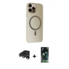 MARSİLYAN™- iPhone 15 Pro Kılıf Çekirdek Modern Prime - Şeffaf 360 Full Body Arka Koruyucu + Raze Metal Kamera Lens - GS