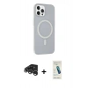 MARSİLYAN™- iPhone 15 Pro Kılıf Çekirdek Modern Prime - Şeffaf Pasifik Cam Ekran Koruyucu + Raze Metal Kamera Lens - GS