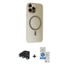 MARSİLYAN™- iPhone 15 Pro Kılıf Çekirdek Modern Prime - Şeffaf Royal Nano Ekran Koruyucu + Raze Metal Kamera Lens - LT