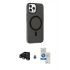 MARSİLYAN™- iPhone 15 Pro Kılıf Çekirdek Modern Prime - Şeffaf Royal Nano Ekran Koruyucu + Raze Metal Kamera Lens - SH