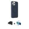 MARSİLYAN™- iPhone 15 Pro Kılıf Çekirdek Modern Prime - Siyah 3D Antistatik Cam Ekran Koruyucu + Raze Metal Kamera Lens - LT