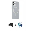 MARSİLYAN™- iPhone 15 Pro Kılıf Çekirdek Modern Prime - Siyah 3D Antistatik Cam Ekran Koruyucu + Raze Metal Kamera Lens - SH