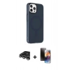 MARSİLYAN™- iPhone 15 Pro Kılıf Çekirdek Modern Prime - Siyah 3D Antistatik Mat Seramik Nano Ekran Koruyucu + Raze Metal Kamera Lens - GS