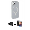 MARSİLYAN™- iPhone 15 Pro Kılıf Çekirdek Modern Prime - Siyah 3D Antistatik Mat Seramik Nano Ekran Koruyucu + Raze Metal Kamera Lens - SH