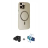 MARSİLYAN™- iPhone 15 Pro Kılıf Çekirdek Modern Prime - Siyah 3D Antistatik Seramik Nano Ekran Koruyucu + Raze Metal Kamera Lens - TMGI