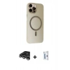 MARSİLYAN™- iPhone 15 Pro Kılıf Çekirdek Modern Prime - Siyah Bilvis 0.18mm Plus Cam Ekran Koruyucu + Raze Metal Kamera Lens - GS