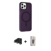 MARSİLYAN™- iPhone 15 Pro Kılıf Çekirdek Modern Prime - Siyah Bilvis 3D Cam Ekran Koruyucu + Raze Metal Kamera Lens - TMGI