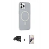 MARSİLYAN™- iPhone 15 Pro Kılıf Çekirdek Modern Prime - Siyah Bilvis 3D Mat Cam Ekran Koruyucu + Raze Metal Kamera Lens - GS