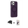 MARSİLYAN™- iPhone 15 Pro Kılıf Çekirdek Modern Prime - Siyah Bilvis 3D Mat Cam Ekran Koruyucu + Raze Metal Kamera Lens - GS