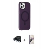 MARSİLYAN™- iPhone 15 Pro Kılıf Çekirdek Modern Prime - Siyah Bilvis 3D Mat Cam Ekran Koruyucu + Raze Metal Kamera Lens - LT