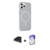 MARSİLYAN™- iPhone 15 Pro Kılıf Çekirdek Modern Prime - Siyah Bilvis 5in1 3D Magic Cam Ekran Koruyucu + Raze Metal Kamera Lens - GS