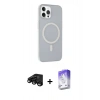 MARSİLYAN™- iPhone 15 Pro Kılıf Çekirdek Modern Prime - Siyah Bilvis 5in1 3D Magic Cam Ekran Koruyucu + Raze Metal Kamera Lens - SH