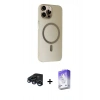 MARSİLYAN™- iPhone 15 Pro Kılıf Çekirdek Modern Prime - Siyah Bilvis 5in1 3D Magic Cam Ekran Koruyucu + Raze Metal Kamera Lens - LT