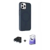 MARSİLYAN™- iPhone 15 Pro Kılıf Çekirdek Modern Prime - Siyah Bilvis 5in1 5D Magic Hayalet Cam Ekran Koruyucu + Raze Metal Kamera Lens - LT