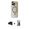 MARSİLYAN™- iPhone 15 Pro Kılıf Çekirdek Modern Prime - Siyah Bilvis Hayalet Cam Ekran Koruyucu + Raze Metal Kamera Lens - TMGI