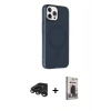 MARSİLYAN™- iPhone 15 Pro Kılıf Çekirdek Modern Prime - Siyah Bilvis Hayalet Cam Ekran Koruyucu + Raze Metal Kamera Lens - TMGI