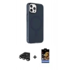 MARSİLYAN™- iPhone 15 Pro Kılıf Çekirdek Modern Prime - Siyah Buffer Hayalet Cam Ekran Koruyucu + Raze Metal Kamera Lens - TMGI