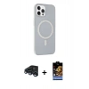 MARSİLYAN™- iPhone 15 Pro Kılıf Çekirdek Modern Prime - Siyah Buffer Hayalet Cam Ekran Koruyucu + Raze Metal Kamera Lens - LT