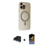 MARSİLYAN™- iPhone 15 Pro Kılıf Çekirdek Modern Prime - Siyah Buffer Hayalet Cam Ekran Koruyucu + Raze Metal Kamera Lens - LT