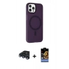 MARSİLYAN™- iPhone 15 Pro Kılıf Çekirdek Modern Prime - Siyah Buffer Hayalet Cam Ekran Koruyucu + Raze Metal Kamera Lens - LT