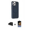 MARSİLYAN™- iPhone 15 Pro Kılıf Çekirdek Modern Prime - Siyah Buffer Hayalet Cam Ekran Koruyucu + Raze Metal Kamera Lens - SH