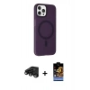 MARSİLYAN™- iPhone 15 Pro Kılıf Çekirdek Modern Prime - Siyah Buffer Hayalet Cam Ekran Koruyucu + Raze Metal Kamera Lens - SH
