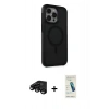 MARSİLYAN™- iPhone 15 Pro Kılıf Çekirdek Yansıma Prime - Şeffaf Pasifik Cam Ekran Koruyucu + Raze Metal Kamera Lens - SH