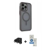 MARSİLYAN™- iPhone 15 Pro Kılıf Çekirdek Yansıma Prime - Şeffaf Royal Nano Ekran Koruyucu + Raze Metal Kamera Lens - SH