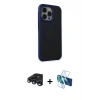 MARSİLYAN™- iPhone 15 Pro Kılıf Çekirdek Yansıma Prime - Siyah 3D Antistatik Cam Ekran Koruyucu + Raze Metal Kamera Lens - LT