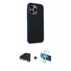MARSİLYAN™- iPhone 15 Pro Kılıf Çekirdek Yansıma Prime - Siyah 3D Antistatik Cam Ekran Koruyucu + Raze Metal Kamera Lens - TMGI