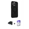 MARSİLYAN™- iPhone 15 Pro Kılıf Çekirdek Yansıma Prime - Siyah Bilvis 5in1 3D Magic Cam Ekran Koruyucu + Raze Metal Kamera Lens - LT