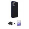 MARSİLYAN™- iPhone 15 Pro Kılıf Çekirdek Yansıma Prime - Siyah Bilvis 5in1 5D Magic Hayalet Cam Ekran Koruyucu + Raze Metal Kamera Lens - TMGI