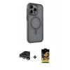 MARSİLYAN™- iPhone 15 Pro Kılıf Çekirdek Yansıma Prime - Siyah Buffer Cam Ekran Koruyucu + Raze Metal Kamera Lens - GS