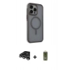 MARSİLYAN™- iPhone 15 Pro Kılıf Çekirdek Yansıma Prime - Siyah Joko Magic 5D Hayalet Cam + Raze Metal Kamera Lens - GS