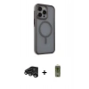 MARSİLYAN™- iPhone 15 Pro Kılıf Çekirdek Yansıma Prime - Siyah Joko Magic 5D Hayalet Cam + Raze Metal Kamera Lens - TMGI