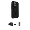 MARSİLYAN™- iPhone 15 Pro Kılıf Çekirdek Yansıma Prime - Siyah Joko Magic 5D Hayalet Cam + Raze Metal Kamera Lens - TMGI
