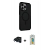 MARSİLYAN™- iPhone 15 Pro Kılıf Çekirdek Yansıma Prime - Siyah Polymer Nano Ekran Koruyucu + Raze Metal Kamera Lens - LT