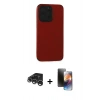 MARSİLYAN™- iPhone 15 Pro Kılıf Doruk Asil Koleksiyonu - Siyah 3D Antistatik Mat Seramik Nano Ekran Koruyucu + Raze Metal Kamera Lens - GS