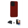 MARSİLYAN™- iPhone 15 Pro Kılıf Doruk Asil Koleksiyonu - Siyah 3D Antistatik Mat Seramik Nano Ekran Koruyucu + Raze Metal Kamera Lens - LT