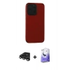 MARSİLYAN™- iPhone 15 Pro Kılıf Doruk Asil Koleksiyonu - Siyah Bilvis 5in1 5D Magic Hayalet Cam Ekran Koruyucu + Raze Metal Kamera Lens - TMGI