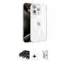 MARSİLYAN™- iPhone 15 Pro Kılıf Doruk Doku Özel Seri - Siyah Bilvis 0.18mm Plus Cam Ekran Koruyucu + Raze Metal Kamera Lens - GS