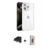 MARSİLYAN™- iPhone 15 Pro Kılıf Doruk Doku Özel Seri - Siyah Bilvis 3D Cam Ekran Koruyucu + Raze Metal Kamera Lens - GS