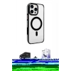 MARSİLYAN™- iPhone 15 Pro Kılıf Doruk Doku Özel Seri - Siyah Bilvis 5in1 5D Magic Hayalet Cam Ekran Koruyucu + Raze Metal Kamera Lens - LT