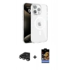 MARSİLYAN™- iPhone 15 Pro Kılıf Doruk Doku Özel Seri - Siyah Buffer Hayalet Cam Ekran Koruyucu + Raze Metal Kamera Lens - TMGI