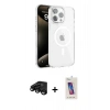 MARSİLYAN™- iPhone 15 Pro Kılıf Doruk Doku Özel Seri - Siyah Joko 5D Cam + Raze Metal Kamera Lens - SH