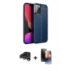 MARSİLYAN™- iPhone 15 Pro Kılıf Doruk Klasik Özel Seri - Siyah 3D Antistatik Mat Seramik Nano Ekran Koruyucu + Raze Metal Kamera Lens - GS